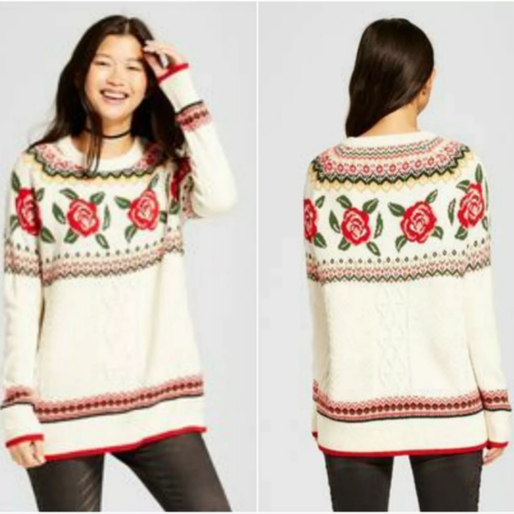 Mossimo Supply Co. Sweaters - 3/$30 Mossimo Rose Fair Isle Oversized Sweater S